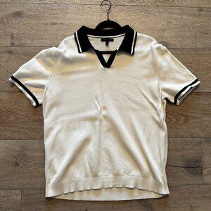 Banana Republic Men's Cotton Sweater Polo Johnny Collar XL X-Large $90